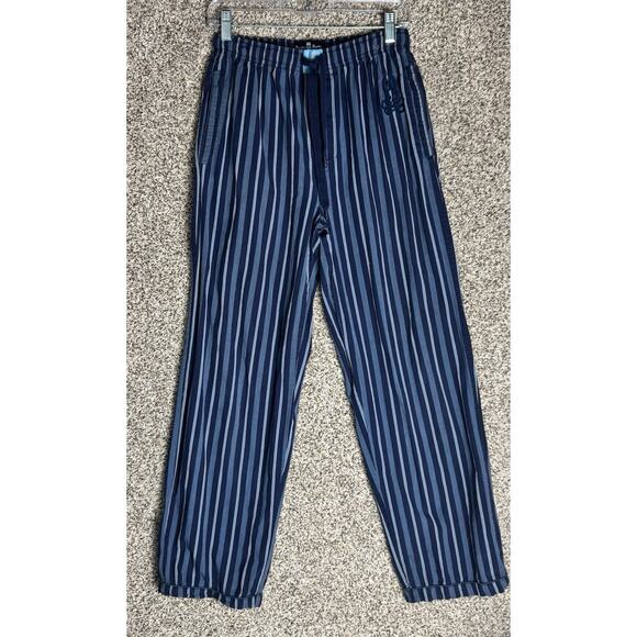 Psycho Bunny Mens Sz Small Lounge Pants Blue Striped Cotton Pajama Pants - Picture 1 of 5